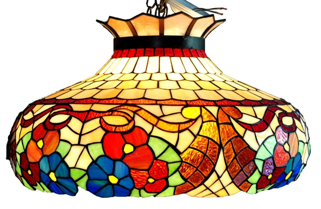Large 24 inch wide Tiffany style hanging lamp