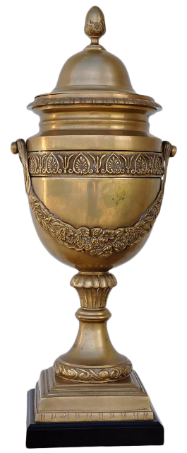 French Empire style brass lidded urn