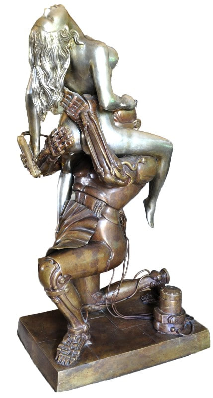 Bronze erotic sculpture Techno Lover by Rudolfo Bucacio once owned by Jenna Jameson
