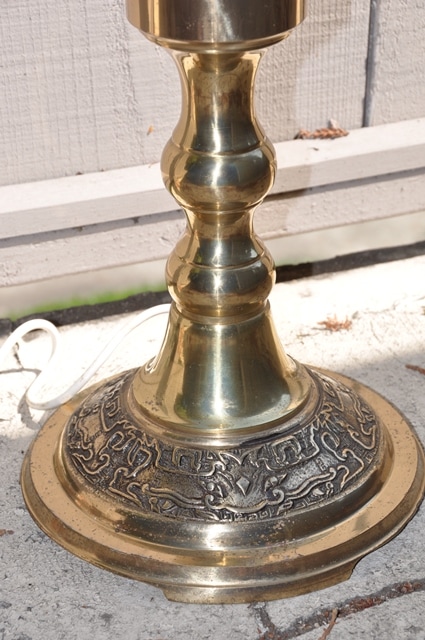 Rare vintage French style telephone with tall brass column stand